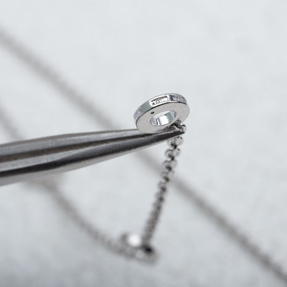 [Kincade Jewelery]PARENTESI NECKLACE SILVER DIAMOND