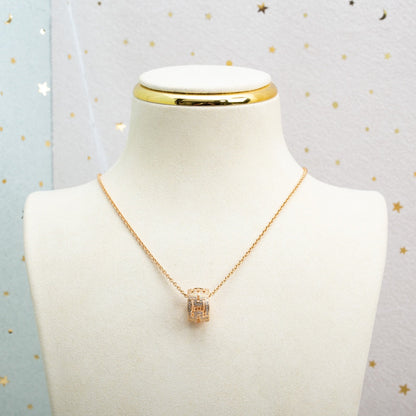 [Kincade Jewelery]PARENTESI NECKLACE PINK GOLD DIAMOND