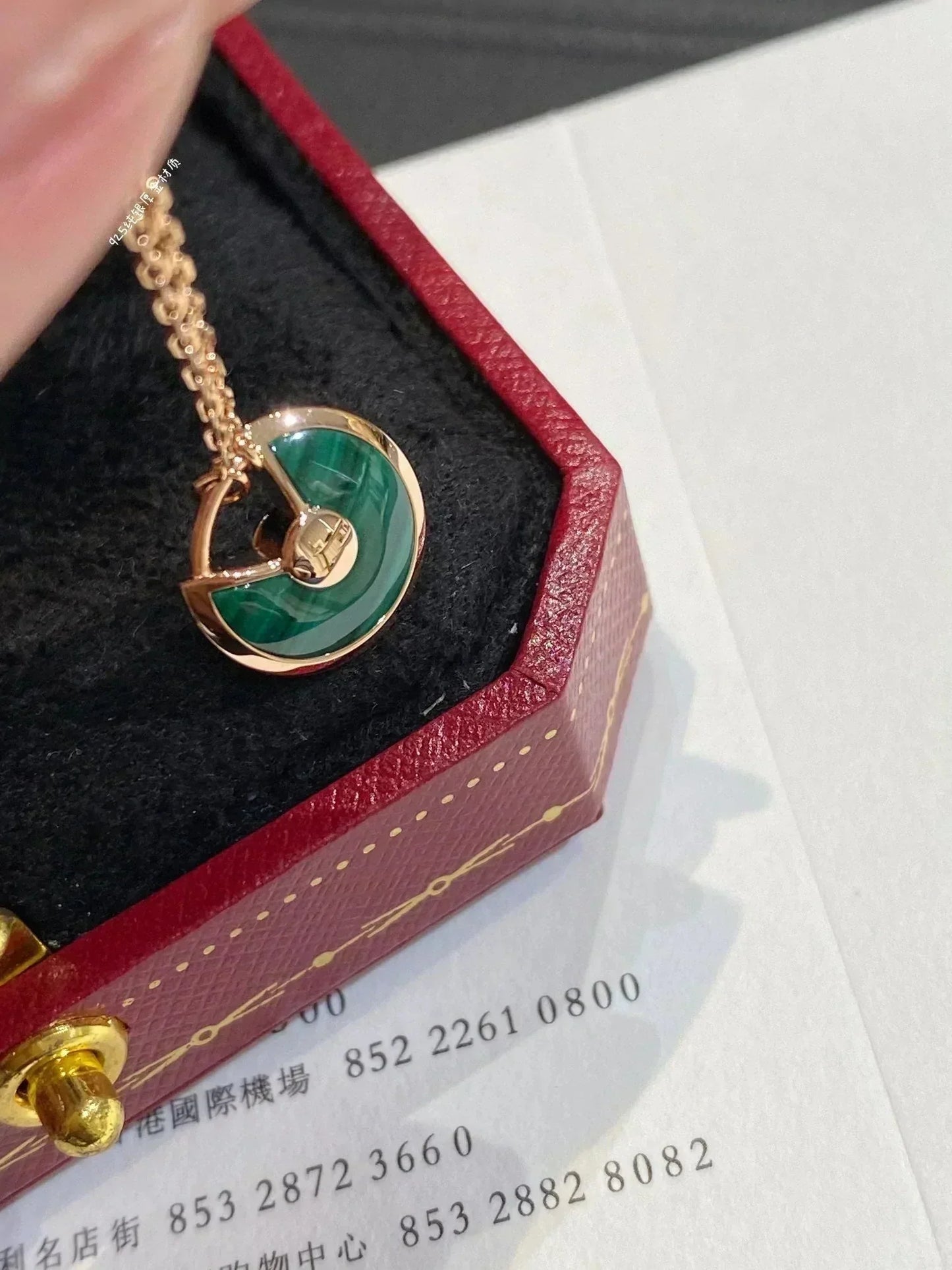 [Kincade Jewelery]AMULETTE ROSE GOLD MALACHITE NECKLACE