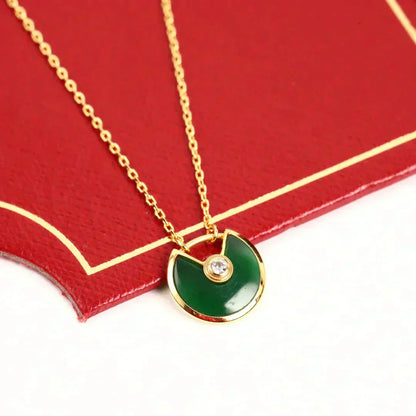 [Kincade Jewelery]AMULETTE GOLD MALACHITE NECKLACE