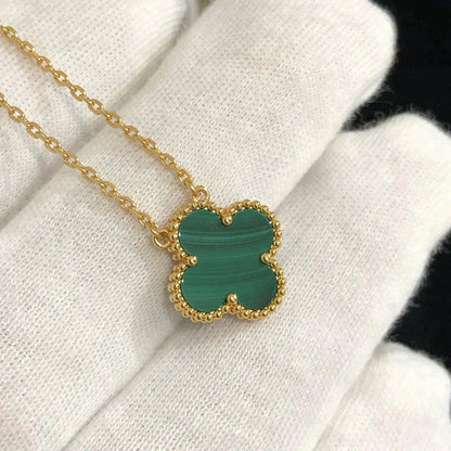 [Kincade Jewelery]Kincade 15MM MALACHITE SINGLE FLOWER  NECKLACE