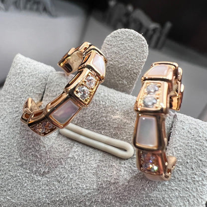 [Kincade Jewelery]SERPENTI MOP PINK GOLD EARRINGS
