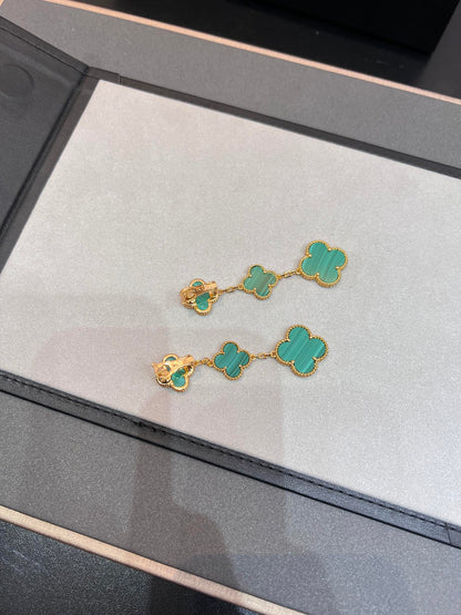 [Kincade Jewelery]Kincade MALACHITE 3 MOTIFS GOLD