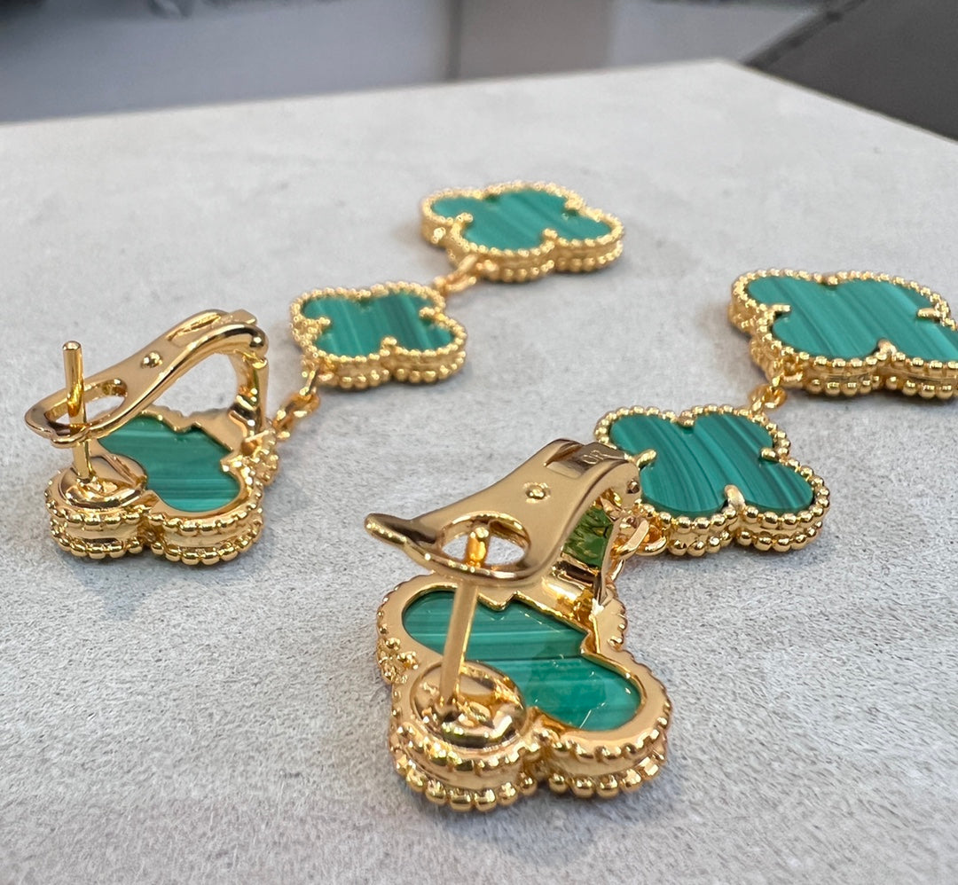 [Kincade Jewelery]Kincade MALACHITE 3 MOTIFS GOLD