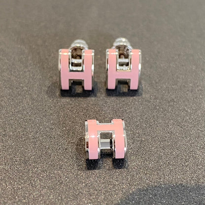 [Kincade Jewelery]MINI POP H SILVER EARRINGS PINK