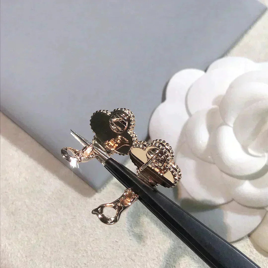 [Kincade Jewelery]Kincade MEDIUM 1 MOTIFS  PINK MOP DIAMOND EARRINGS