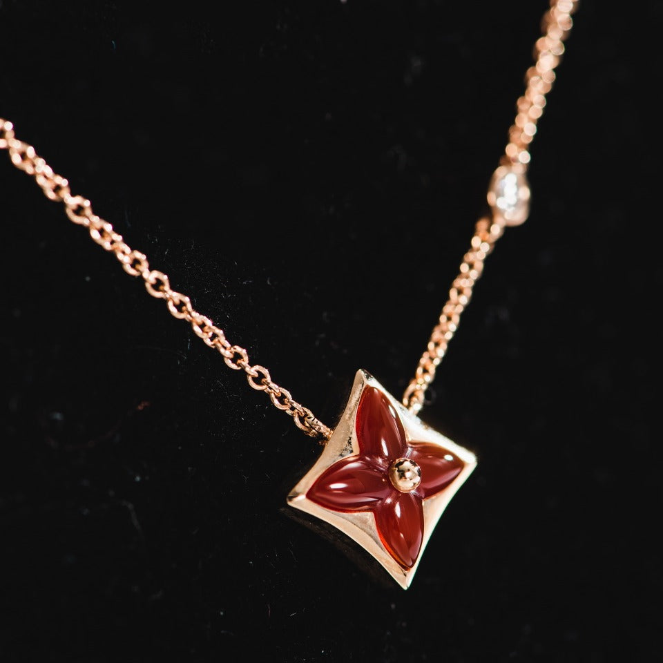 [Kincade Jewelery]STAR NECKLACE PINK GOLD 1 DIAMOND