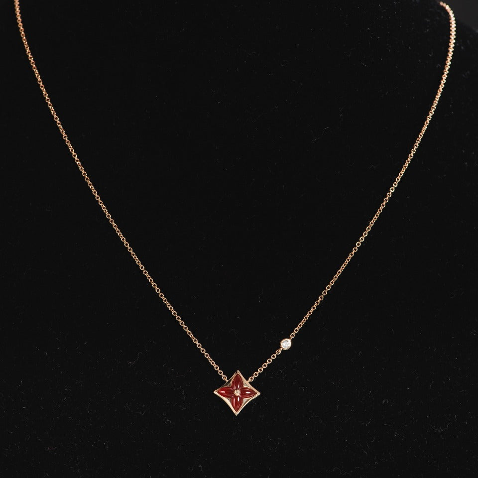 [Kincade Jewelery]STAR NECKLACE PINK GOLD 1 DIAMOND