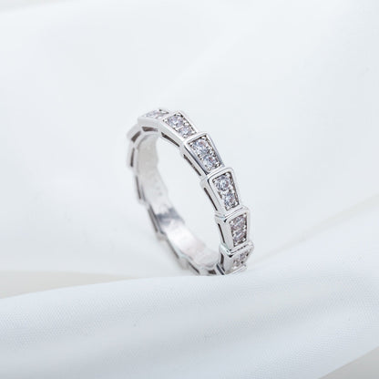 [Kincade Jewelery]SERPENTI RING SILVER DIAMOND PAVED 3MM