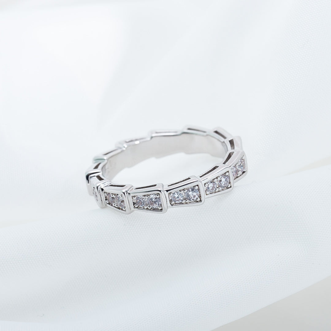 [Kincade Jewelery]SERPENTI RING SILVER DIAMOND PAVED 3MM