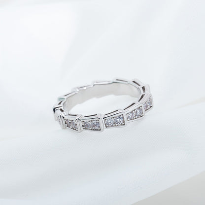 [Kincade Jewelery]SERPENTI RING SILVER DIAMOND PAVED 3MM