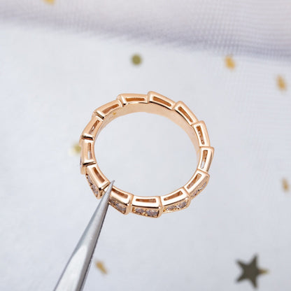 [Kincade Jewelery]SERPENTI RING PINK GOLD DIAMOND PAVED 3MM