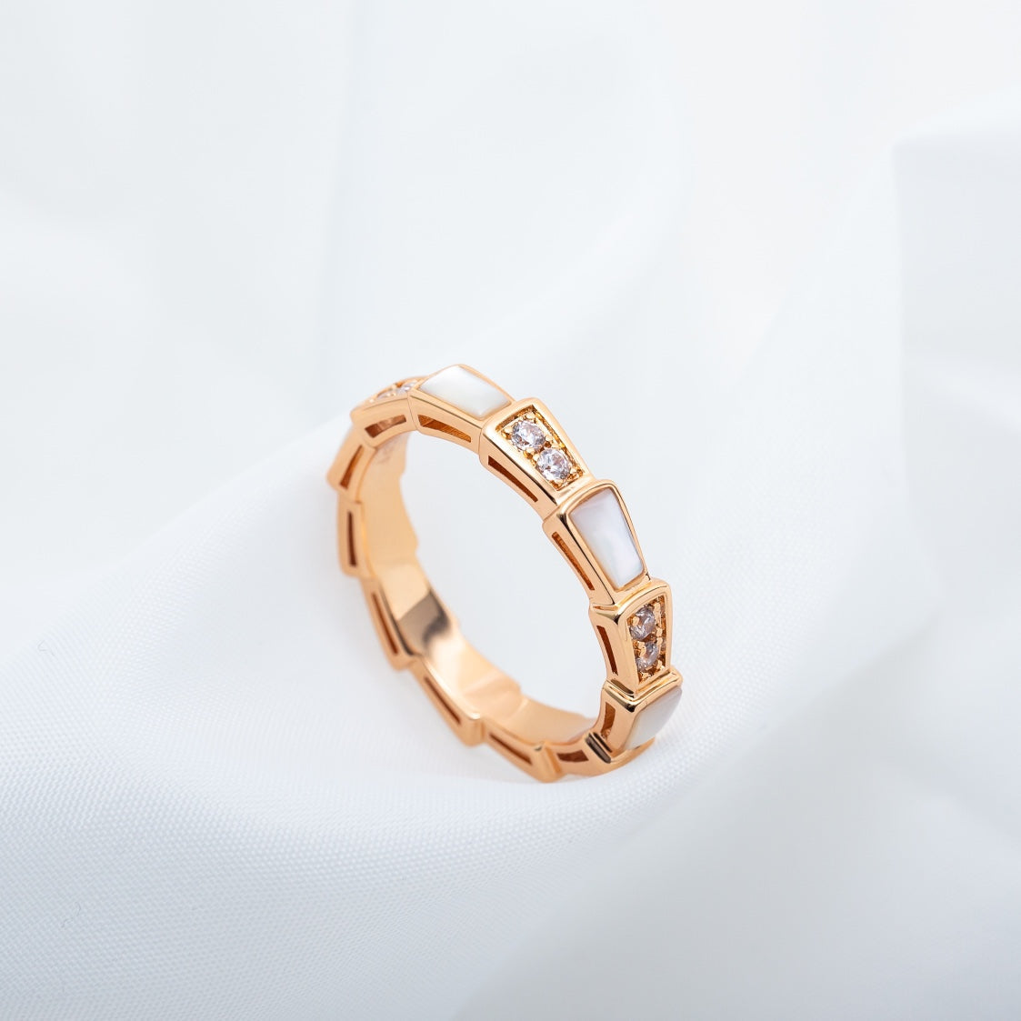 [Kincade Jewelery]SERPENTI RING PINK GOLD DIAMOND MOP 3MM