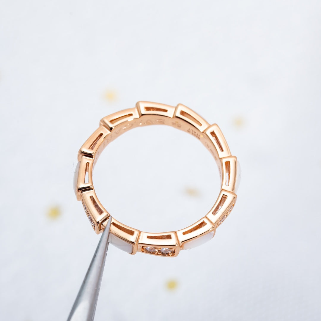 [Kincade Jewelery]SERPENTI RING PINK GOLD DIAMOND MOP 3MM