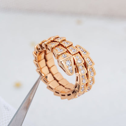 [Kincade Jewelery]SERPENTI RING PINK GOLD DIAMOND DOUBLE ROW