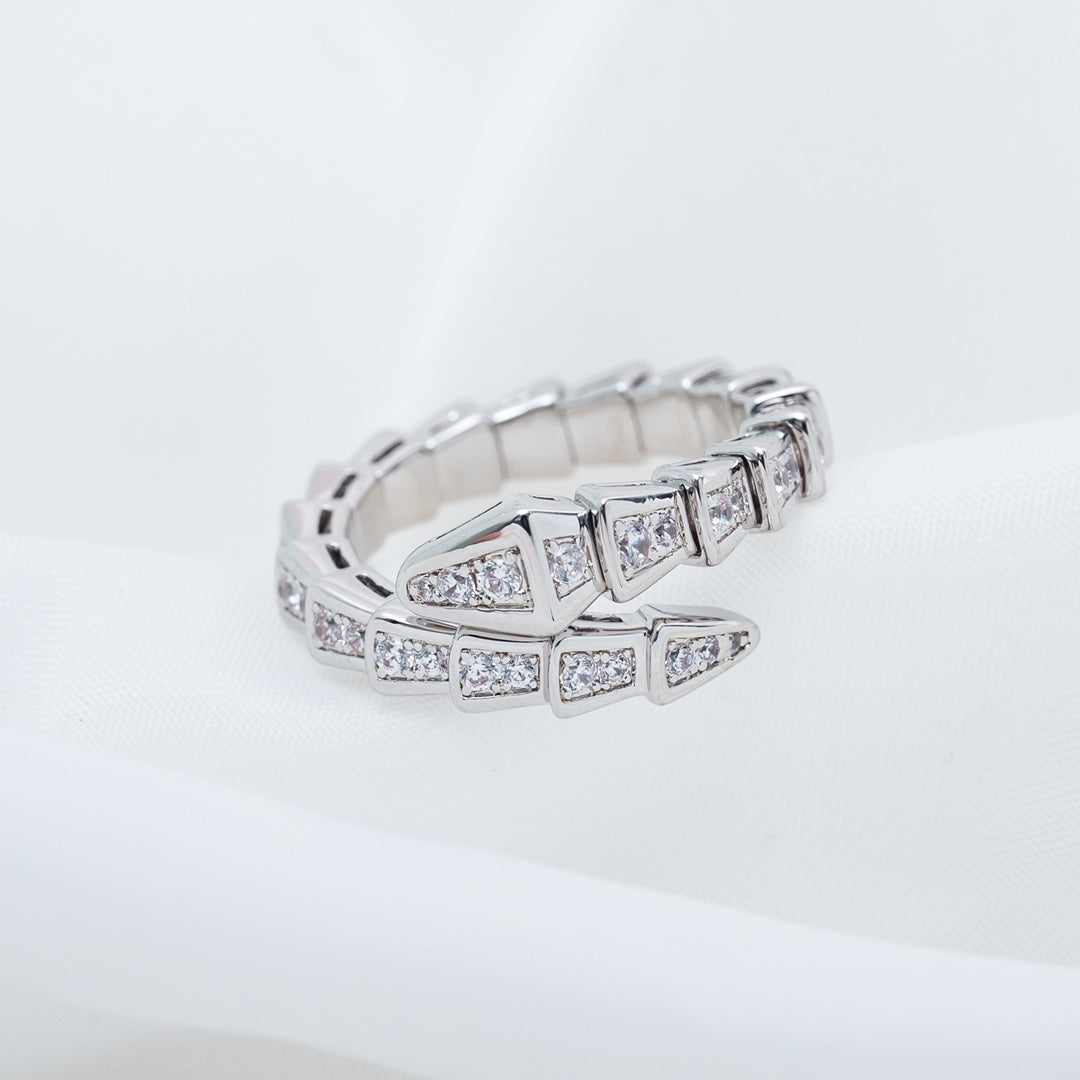[Kincade Jewelery]SERPENTI RING SILVER DIAMOND PAVED 4MM