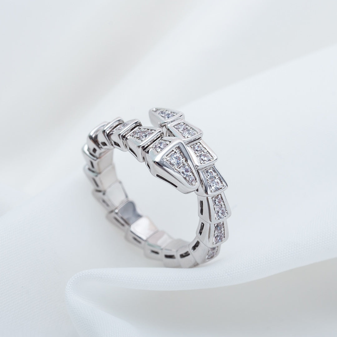 [Kincade Jewelery]SERPENTI RING SILVER DIAMOND PAVED 4MM