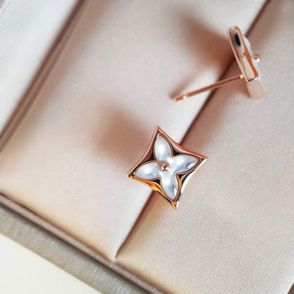 [Kincade Jewelery]STAR MOP PINK GOLD EARRINGS