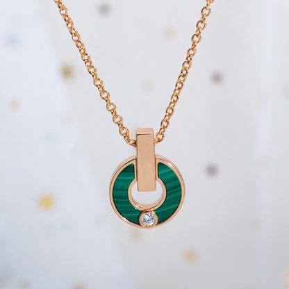 [Kincade Jewelery]GARI NECKLACE PINK GOLD MALACHITE