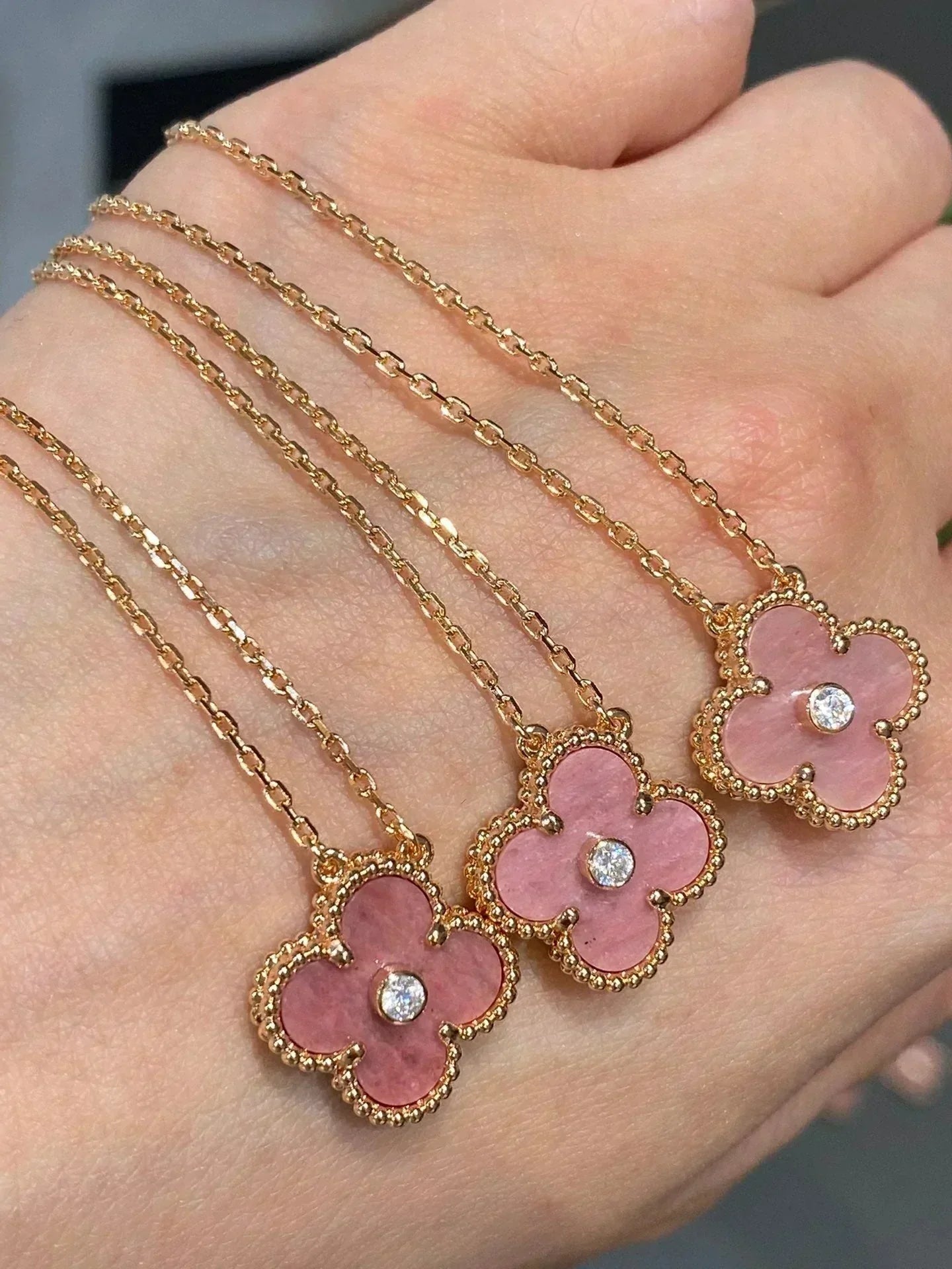 [Kincade Jewelery]Kincade 15MM DIAMOND RHODONITE NECKLACE