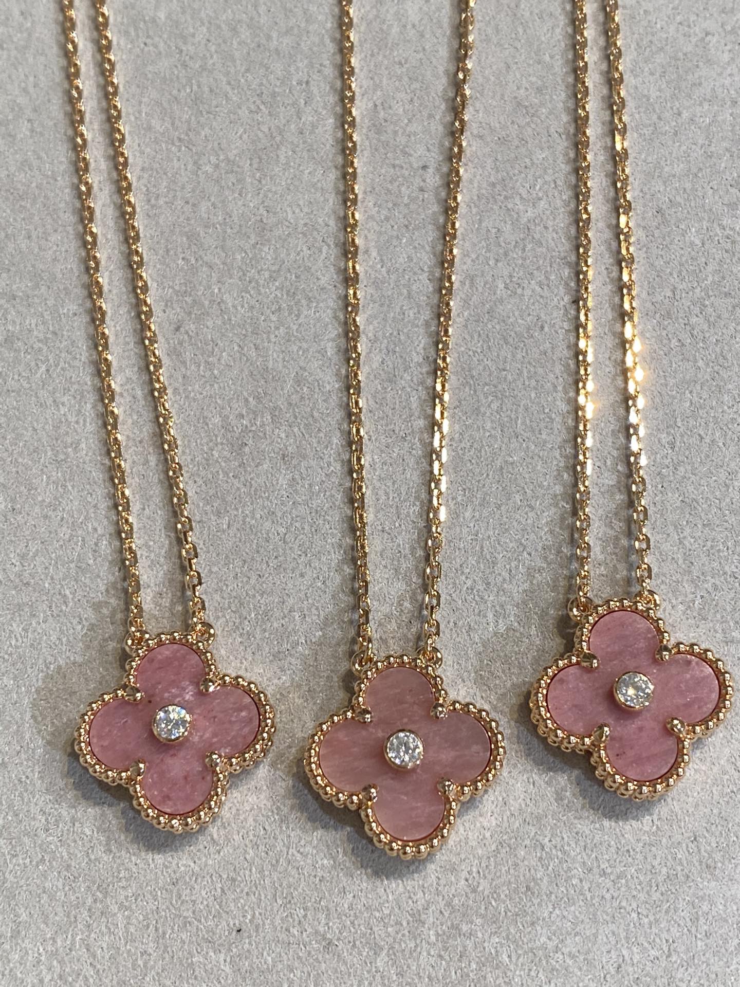 [Kincade Jewelery]Kincade 15MM DIAMOND RHODONITE NECKLACE