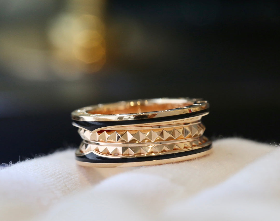 [Kincade Jewelery]ZERO 1 PINK GOLD BLACK CERAMIC RING