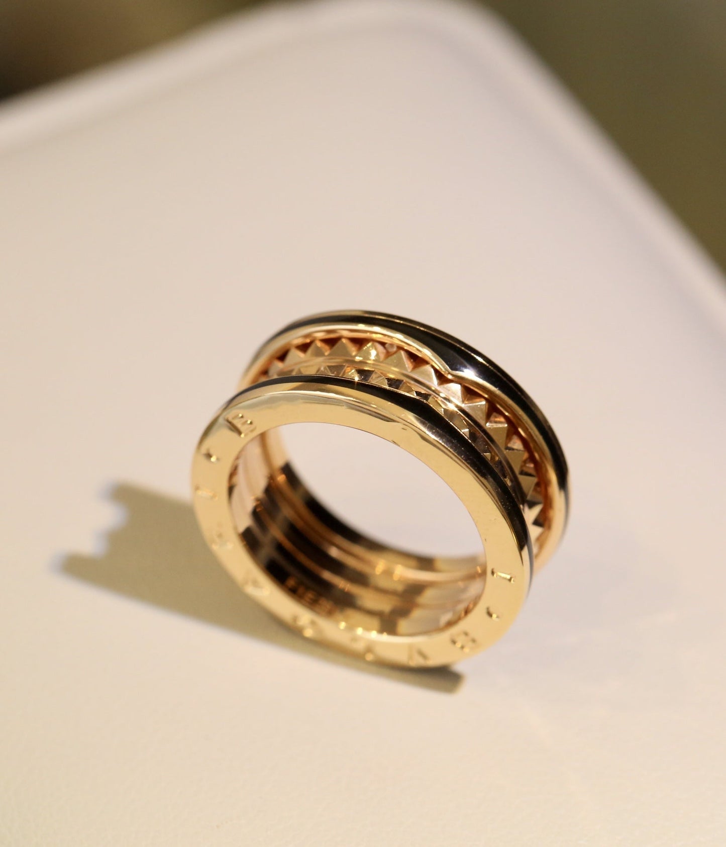 [Kincade Jewelery]ZERO 1 PINK GOLD BLACK CERAMIC RING