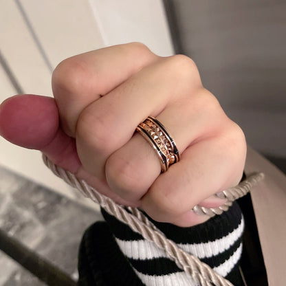 [Kincade Jewelery]ZERO 1 PINK GOLD BLACK CERAMIC RING