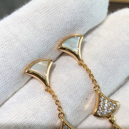 [Kincade Jewelery]DREAM EARRINGS 3 MOTIFS DIAMOND MOP PINK GOLD