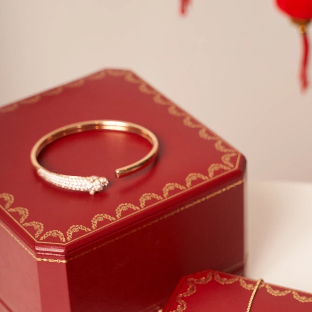 [Kincade Jewelery]PANTHERE ROSE GOLD DIAMOND OPEN BRACELET