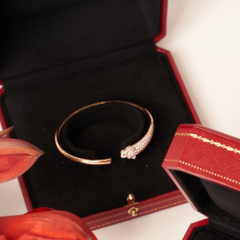 [Kincade Jewelery]PANTHERE ROSE GOLD DIAMOND OPEN BRACELET