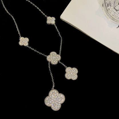 [Kincade Jewelery]Kincade 5 MOTIFS SILVER DIAMONDS NECKLACE