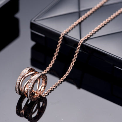 [Kincade Jewelery]ZERO 1 PINK GOLD DIAMOND OPEN NECKLACE