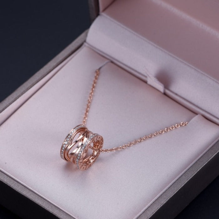 [Kincade Jewelery]ZERO 1 PINK GOLD DIAMOND OPEN NECKLACE