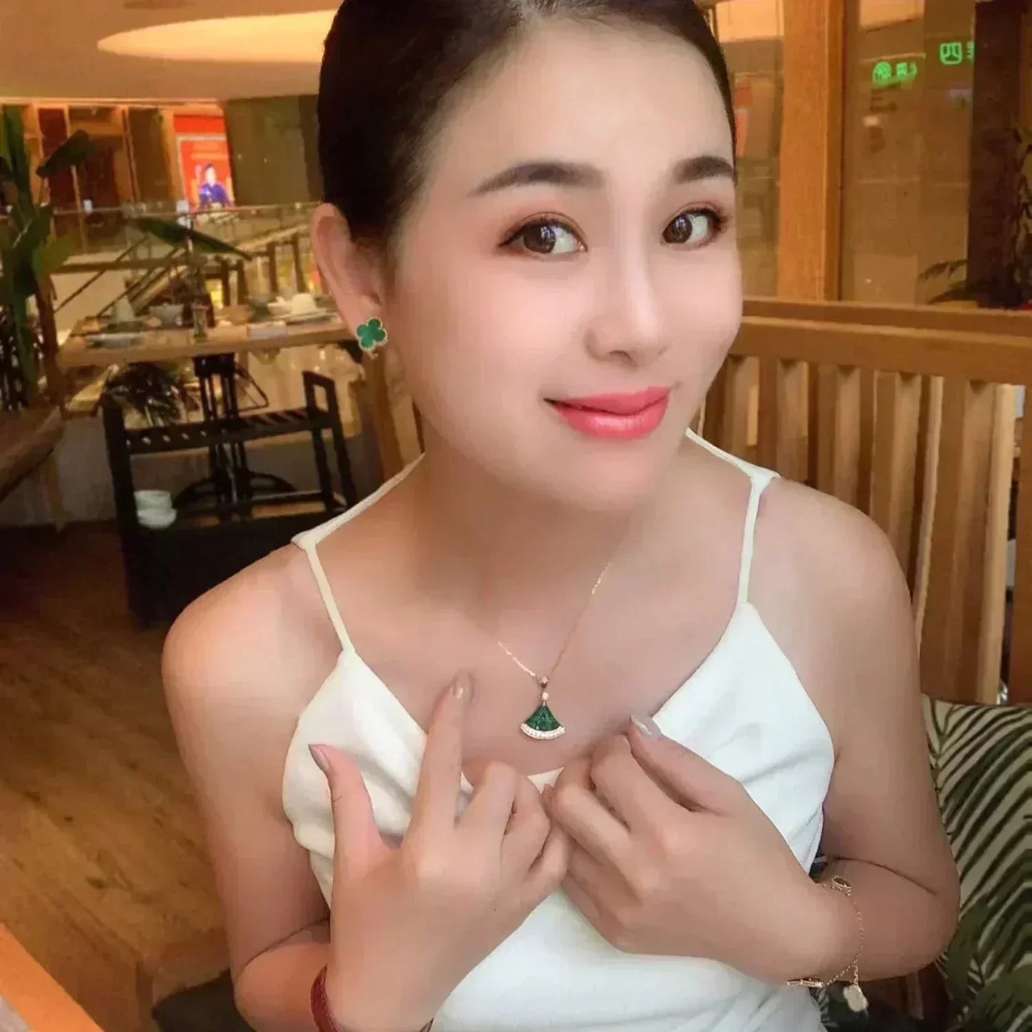 [Kincade Jewelery]Kincade MEDIUM 1 MOTIFS MALACHITE  EARRINGS