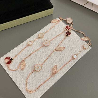 [Kincade Jewelery]LUCKY SPRING 15 MOTIFS ROSE GOLD NECKLACE
