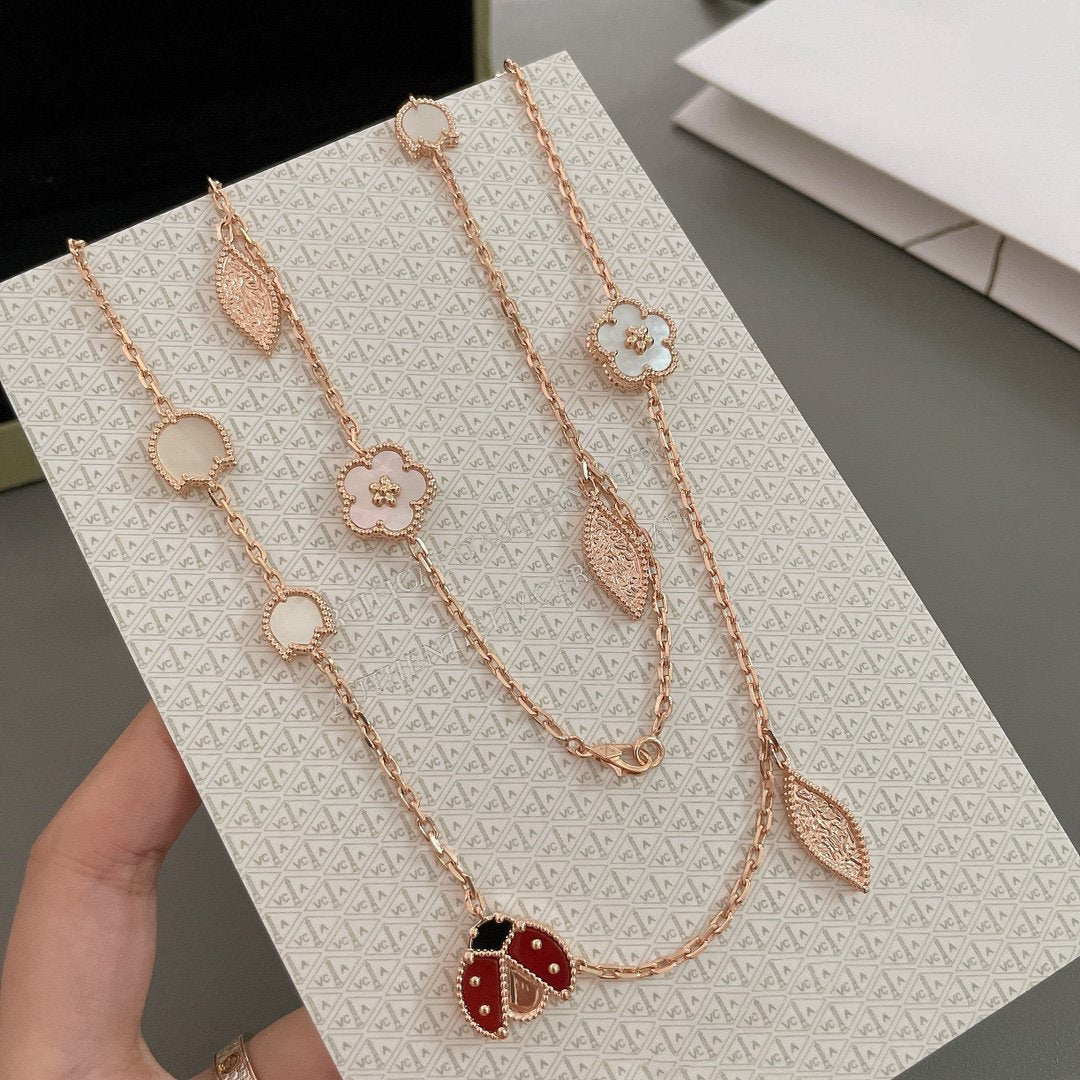 [Kincade Jewelery]LUCKY SPRING 15 MOTIFS ROSE GOLD NECKLACE