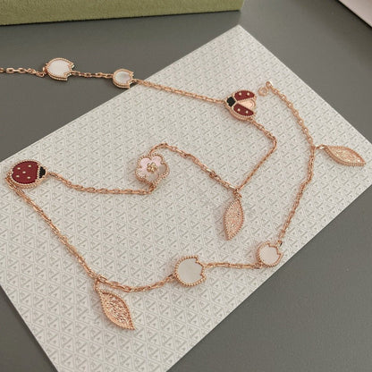 [Kincade Jewelery]LUCKY SPRING 15 MOTIFS ROSE GOLD NECKLACE