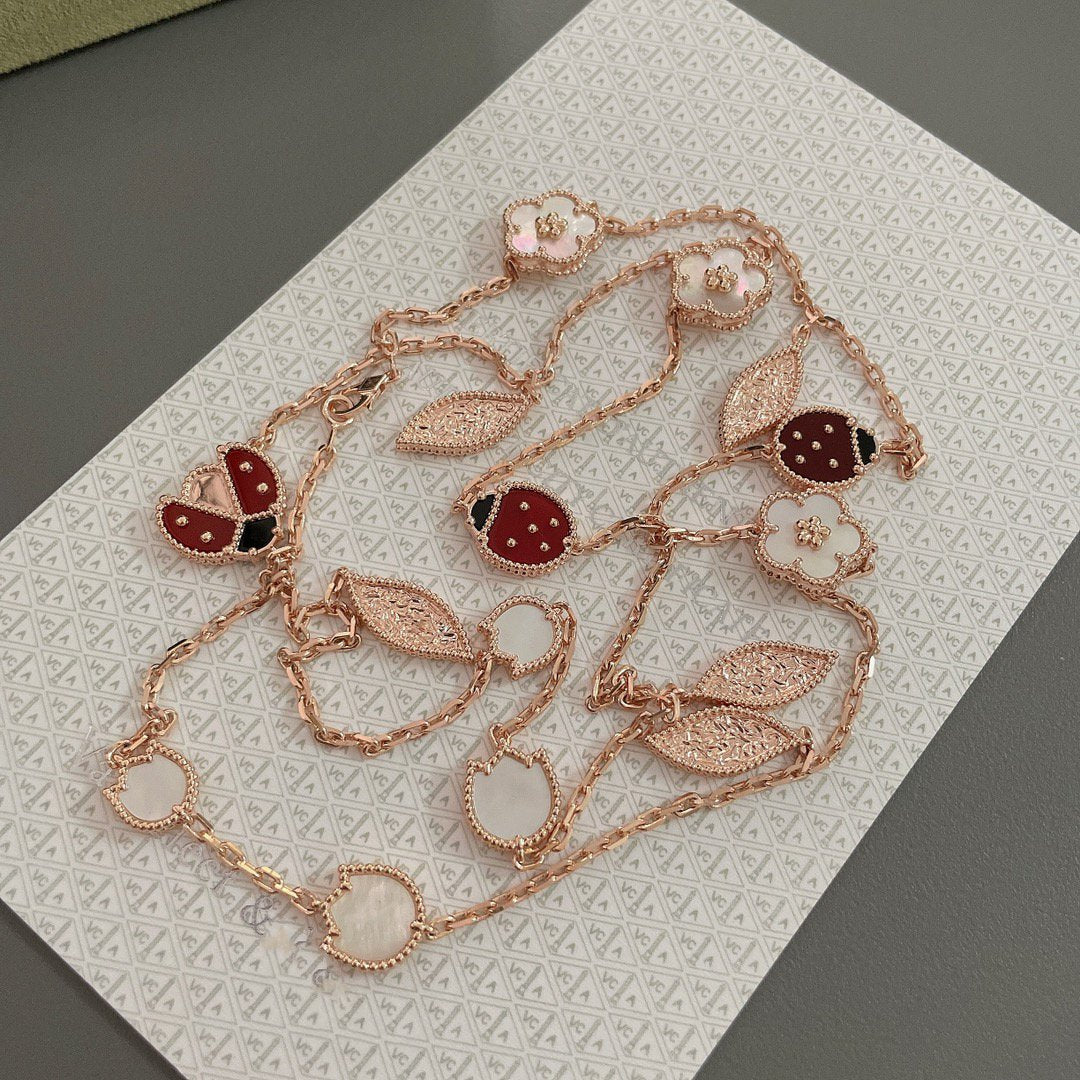 [Kincade Jewelery]LUCKY SPRING 15 MOTIFS ROSE GOLD NECKLACE