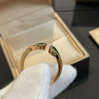 [Kincade Jewelery]DREAM MALACHITE DIAMOND OPEN RING