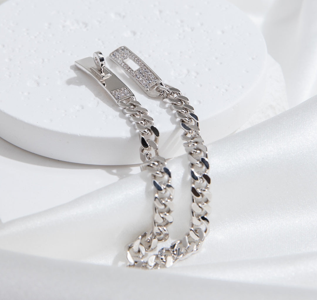 [Kincade Jewelery]KELLY CHAIN SILVER DIAMOND BRACELET
