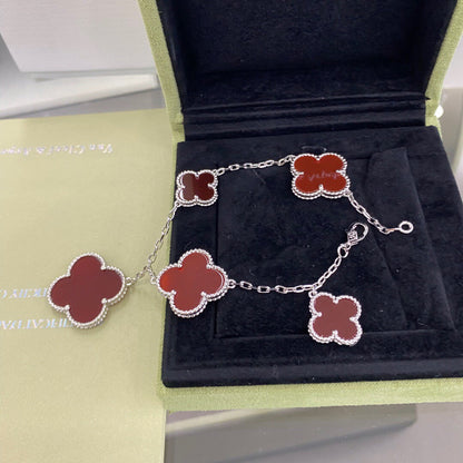 [Kincade Jewelery]Kincade 5 MOTIFS SIVLER CARNELIAN BRACELET