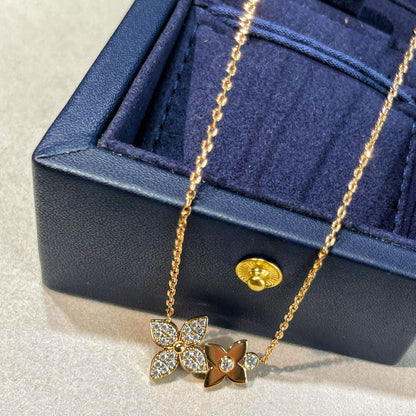 [Kincade Jewelery]STAR BLOSSOM NECKLACE PINK GOLD DIAMONDS
