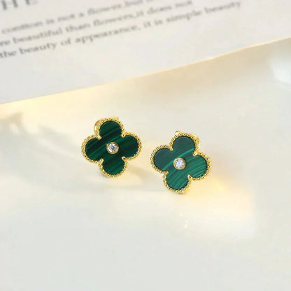 [Kincade Jewelery]Kincade MEDIUM 1 MOTIFS MALACHITE DIAMOND EARRINGS
