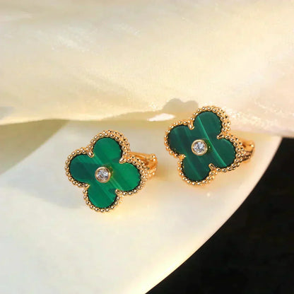 [Kincade Jewelery]Kincade MEDIUM 1 MOTIFS MALACHITE DIAMOND EARRINGS