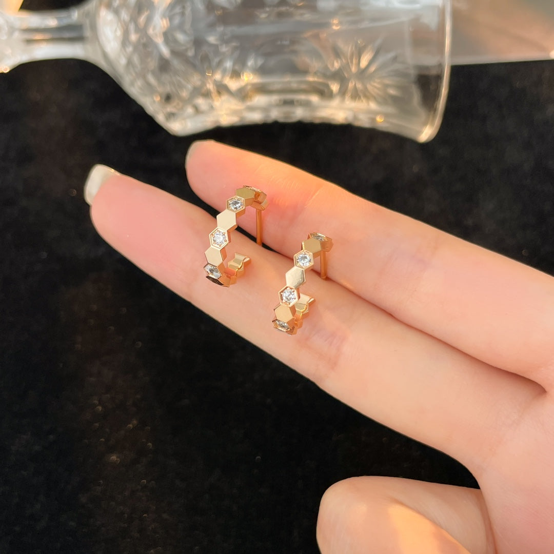 [Kincade Jewelery]BEE LOVE DIAMOND HOOP EARRINGS