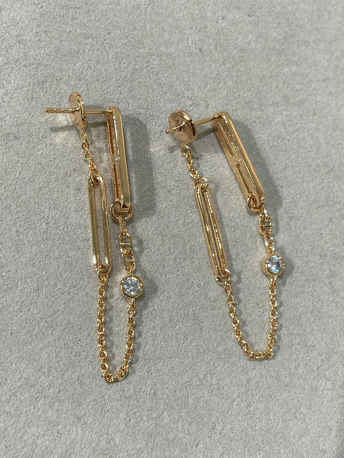 [Kincade Jewelery]CHAINE CHAOS DIAMOND DROP EARRINGS
