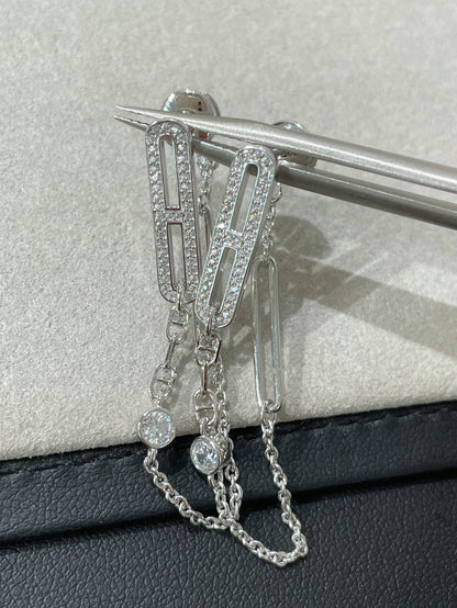 [Kincade Jewelery]CHAINE CHAOS DIAMOND DROP EARRINGS