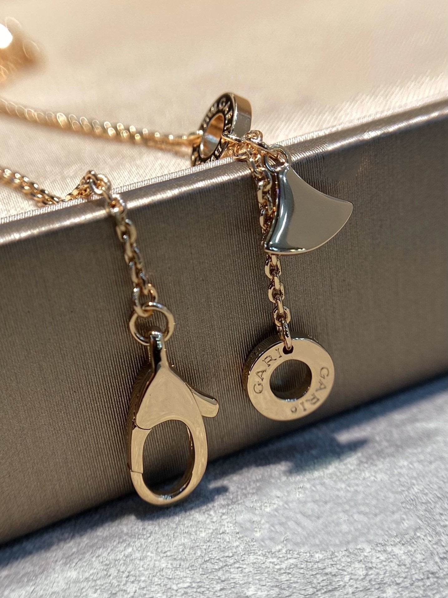 [Kincade Jewelery]DREAM MOP DIAMOND PAVED PINK GOLD NECKLACE