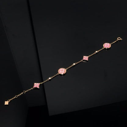 [Kincade Jewelery]STAR AND SUN 4 MOTIF PINK MOP PINK GOLD BRACELET